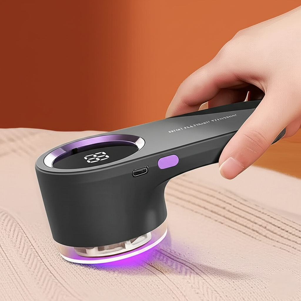 LED Digital Electric Lint Remover – USB Rechargeable Fabric Shaver for Clothing, Sweaters & More