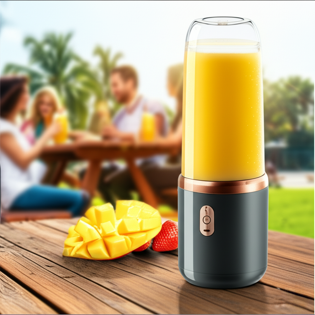 Portable USB Juicer Blender 400ml – 2-in-1 Electric Smoothie Maker with 2 Cups & Rechargeable Battery