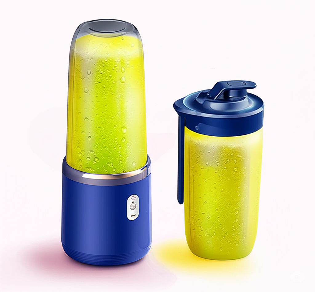 Portable USB Juicer Blender 400ml – 2-in-1 Electric Smoothie Maker with 2 Cups & Rechargeable Battery