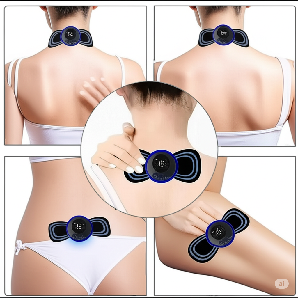 Mini Electric EMS Neck Massager – 8 Modes | 19 Intensity Levels | Muscle Relaxation & Pain Relief