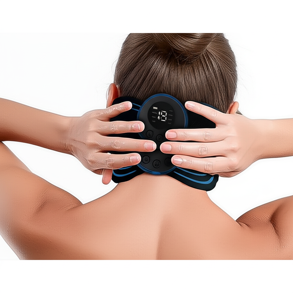 Mini Electric EMS Neck Massager – 8 Modes | 19 Intensity Levels | Muscle Relaxation & Pain Relief
