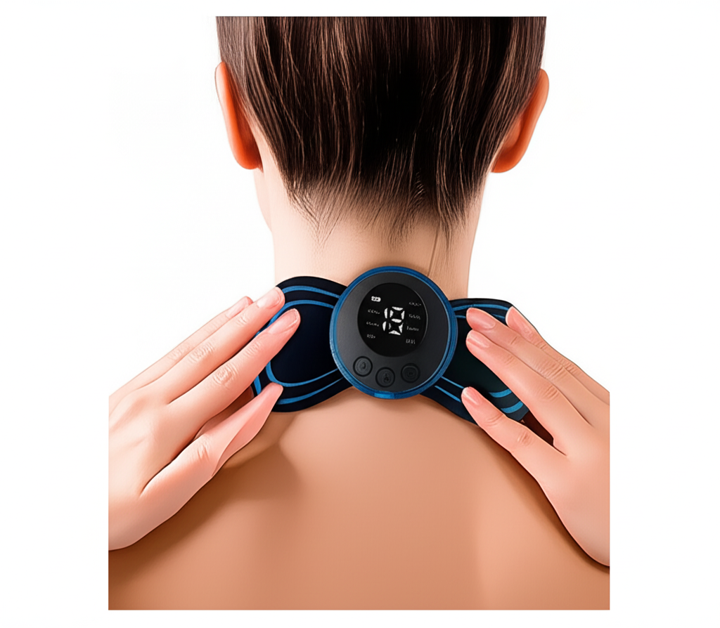 Mini Electric EMS Neck Massager – 8 Modes | 19 Intensity Levels | Muscle Relaxation & Pain Relief