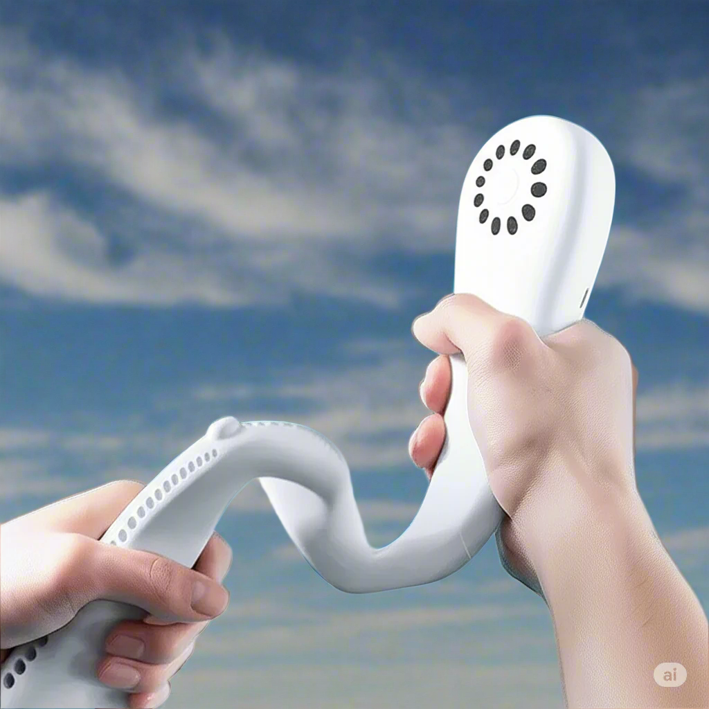 2025 Portable Bladeless Neck Fan – Rechargeable, 3-Speed, Mini Air Cooler for Outdoor Sports & Summer Use