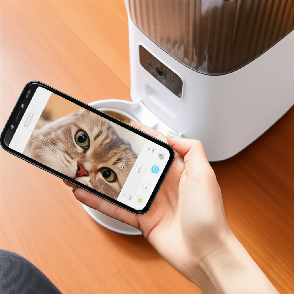 5L Double Bowls Smart Automatic Cat Feeder with Camera