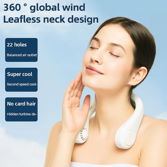 2025 Portable Bladeless Neck Fan – Rechargeable, 3-Speed, Mini Air Cooler for Outdoor Sports & Summer Use