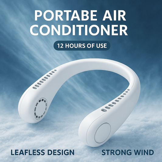 2025 Portable Bladeless Neck Fan – Rechargeable, 3-Speed, Mini Air Cooler for Outdoor Sports & Summer Use