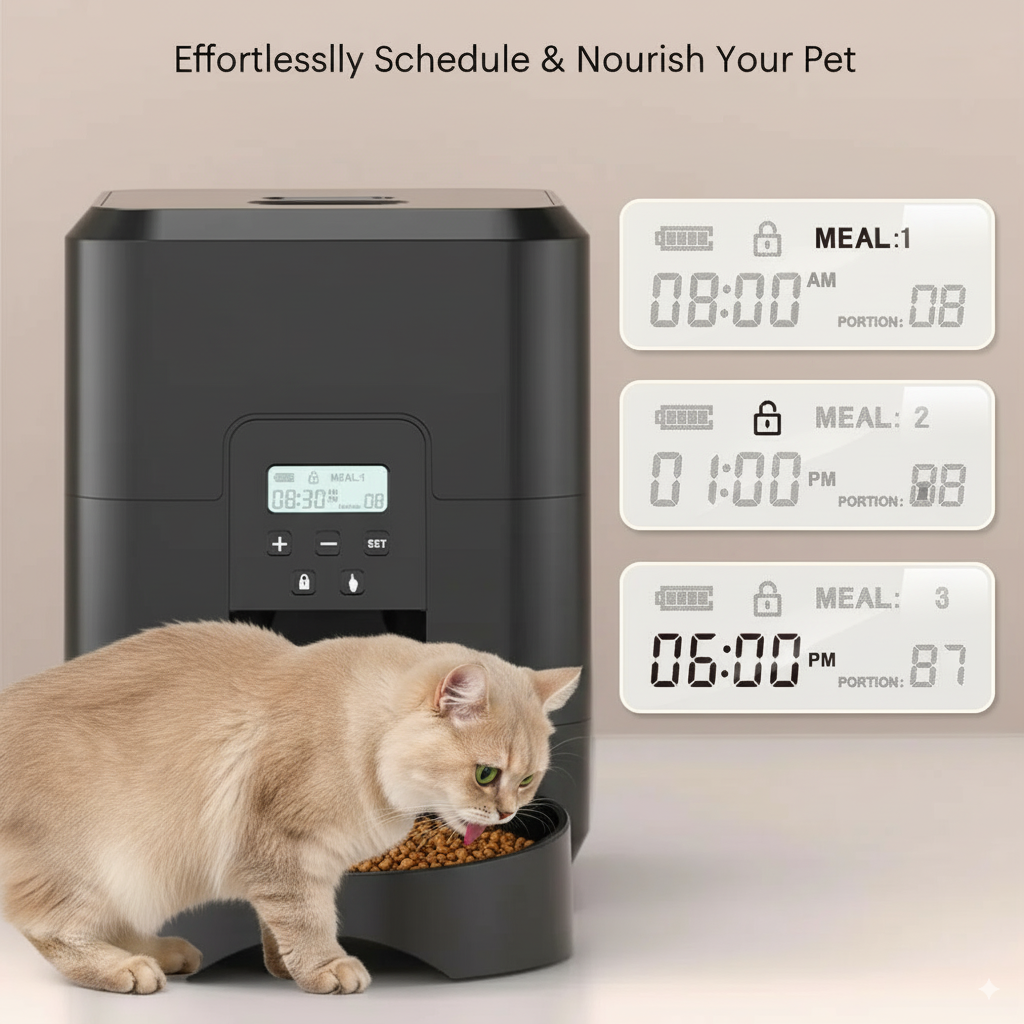 Smart Automatic Pet Feeder with Timer & Portion Control – Cat & Dog Food Dispenser