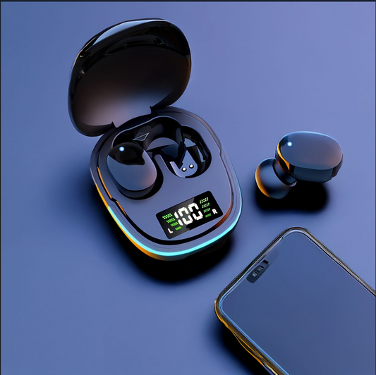 Model Wireless Earbuds with LED Display.